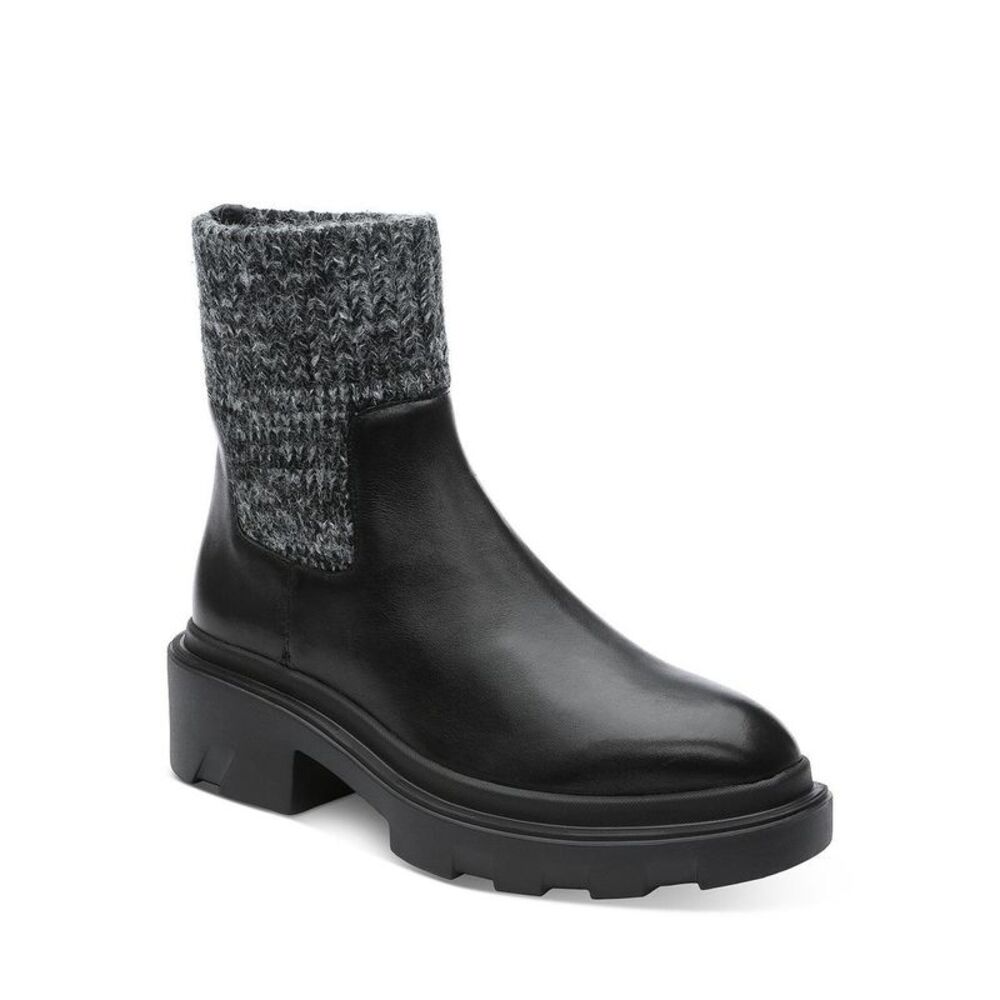 Sanctuary Womens Take On Black Leather Pull On Ankle Booties Shoes New